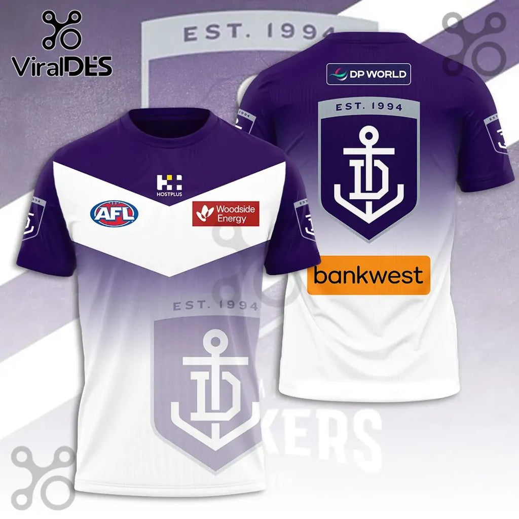 Fremantle Dockers AFL Purple White Gradient Hoodie