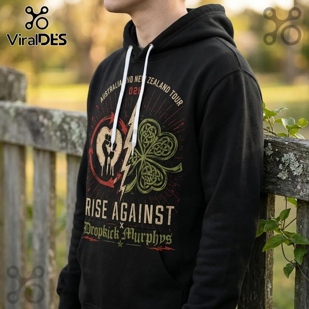 Rise Against x Dropkick Murphys 2026 Tour Black Hoodie