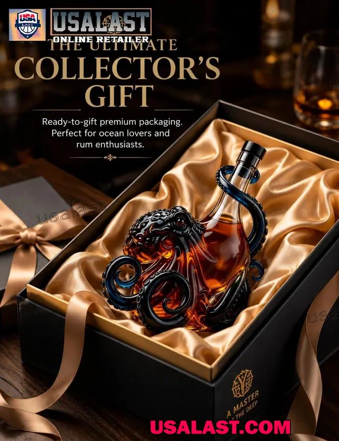 The Kraken Black Spiced Rum Octopus Whiskey Decanter
