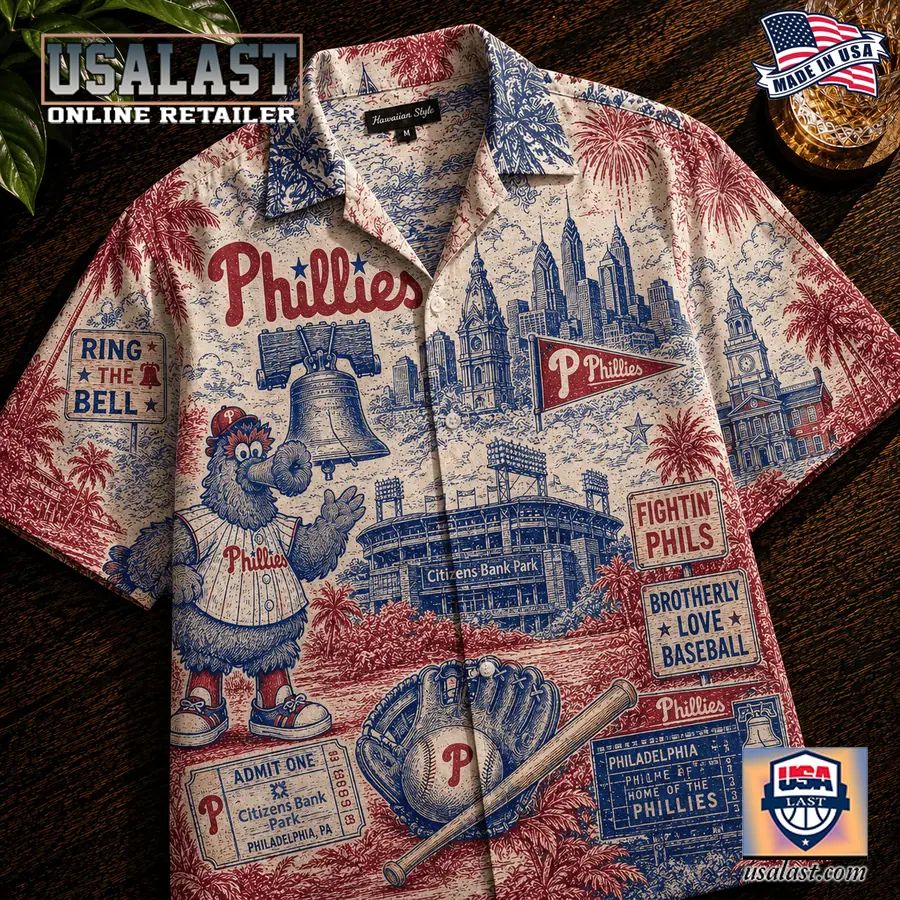 Philadelphia Phillies Vintage Tropical Hawaiian Shirt