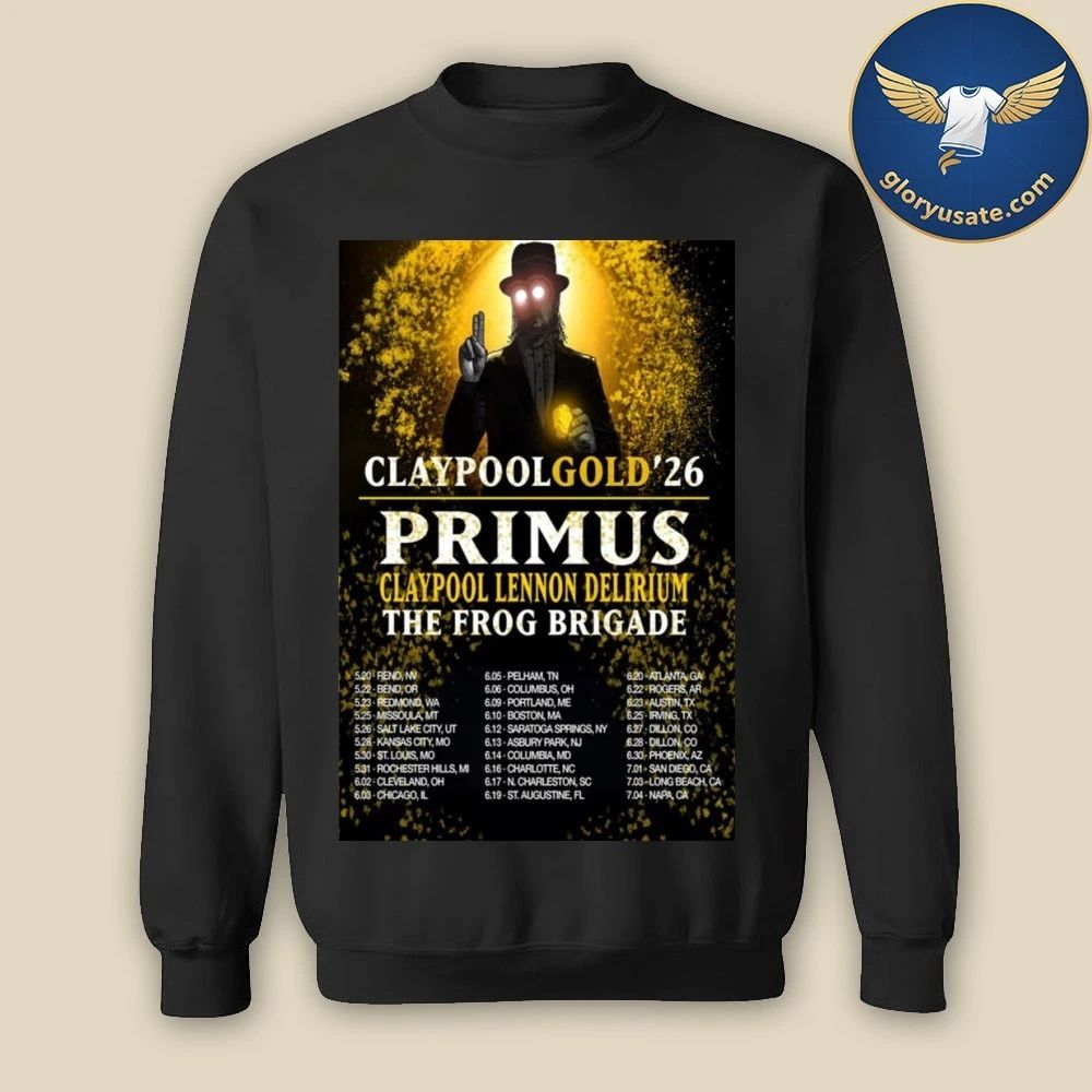 PRIMUS Claypool Gold Tour 2026 Poster Shirt