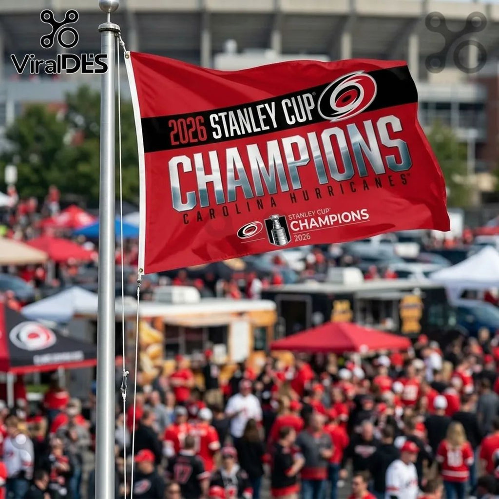 Carolina Hurricanes 2026 Stanley Cup Champions Red Double Sided House Flag