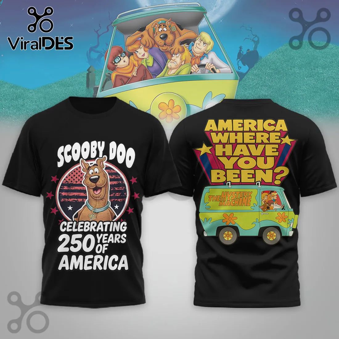 Scooby-Doo 250 Years America Patriotic Anniversary Shirt