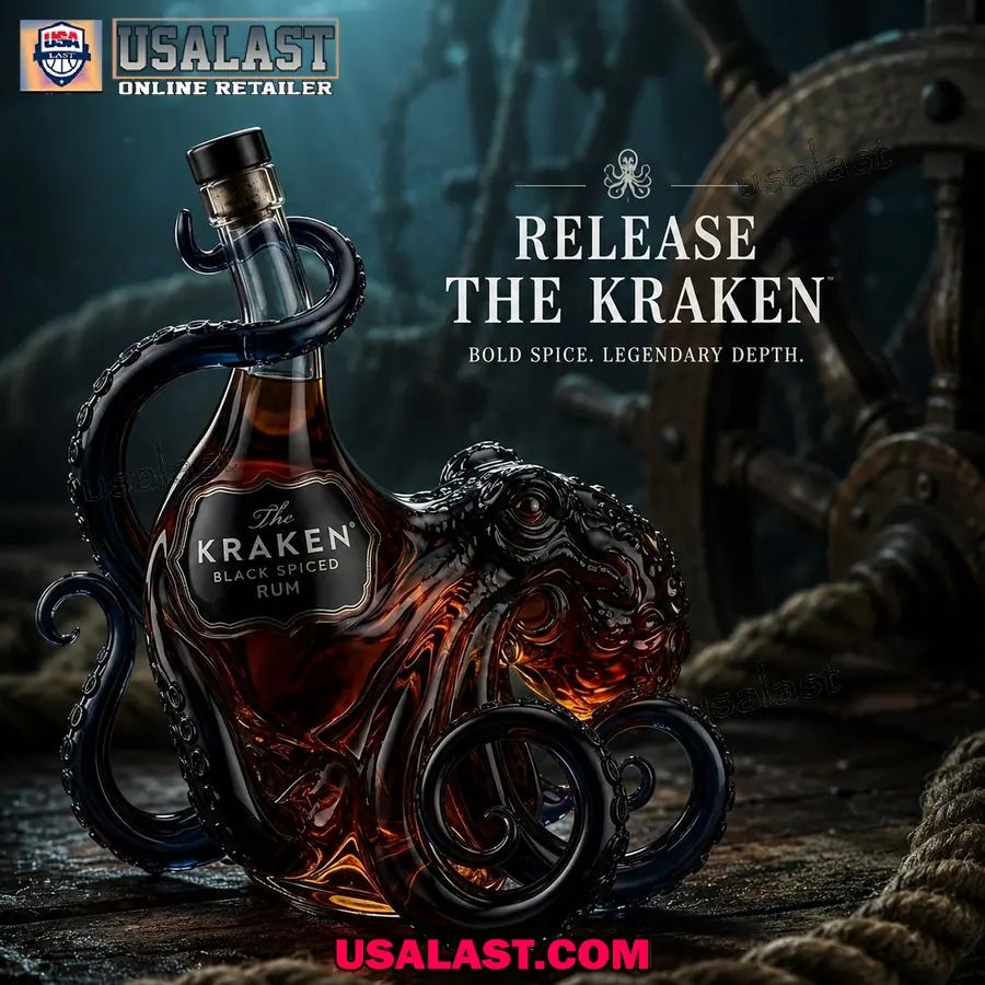 The Kraken Black Spiced Rum Octopus Whiskey Decanter
