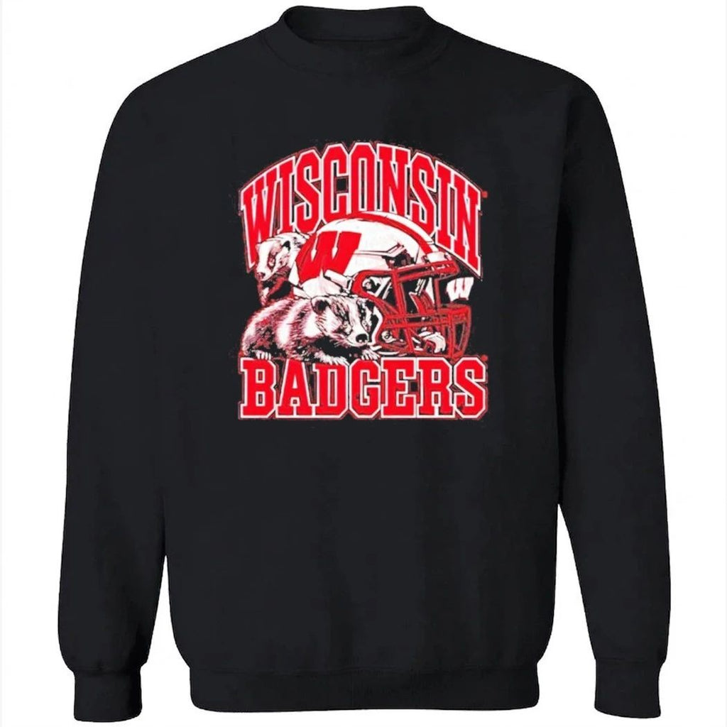 Wisconsin Badgers Ncaa Football Vintage Helmet Shirt
