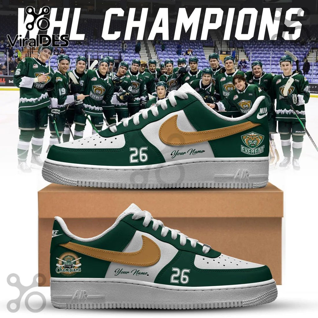 Everett Silvertips WHL Champions 2026 Personalized Air Force 1