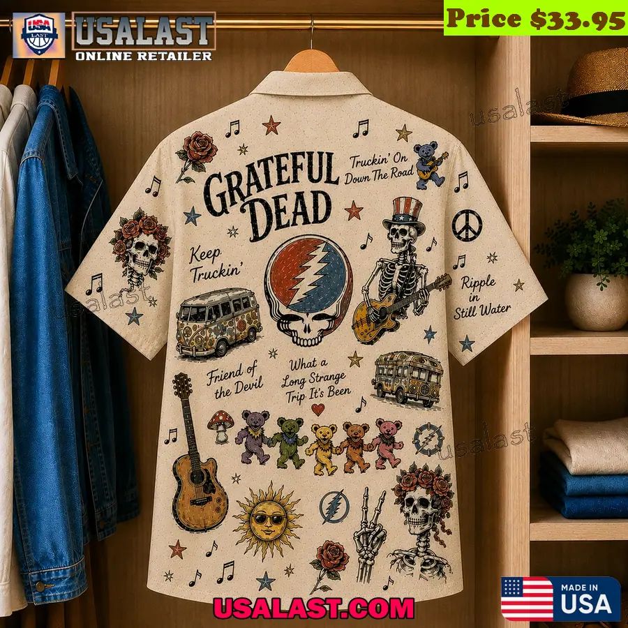 Grateful Dead Dancing Bears Vintage Hawaiian Shirt
