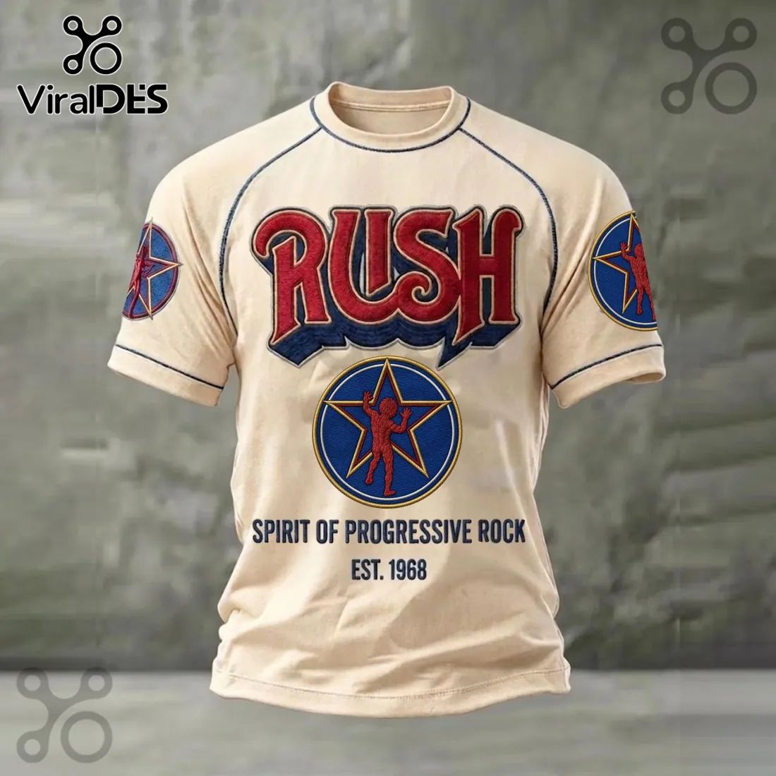 Rush Spirit of Progressive Rock Est 1968 Beige T-Shirt