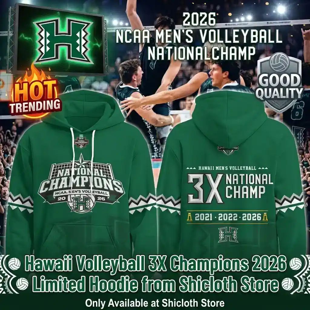 Hawaii Volleyball 3X Champions 2026 Limited Hoodie