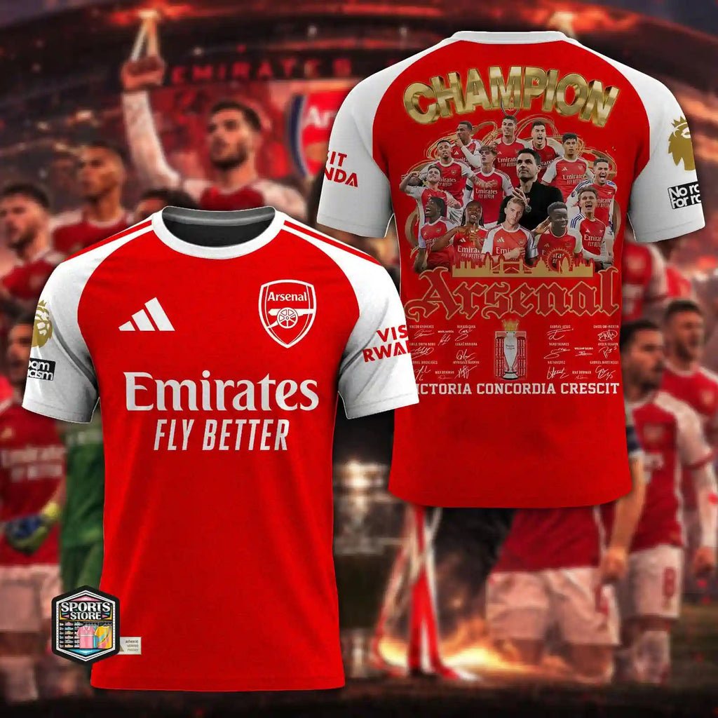 Arsenal Victoria Concordia Crescit Champions Epl 2025-2026 Apparel Collection