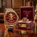 Kappa Alpha Psi Fraternity Gold Tone Crimson Dial Men Watch