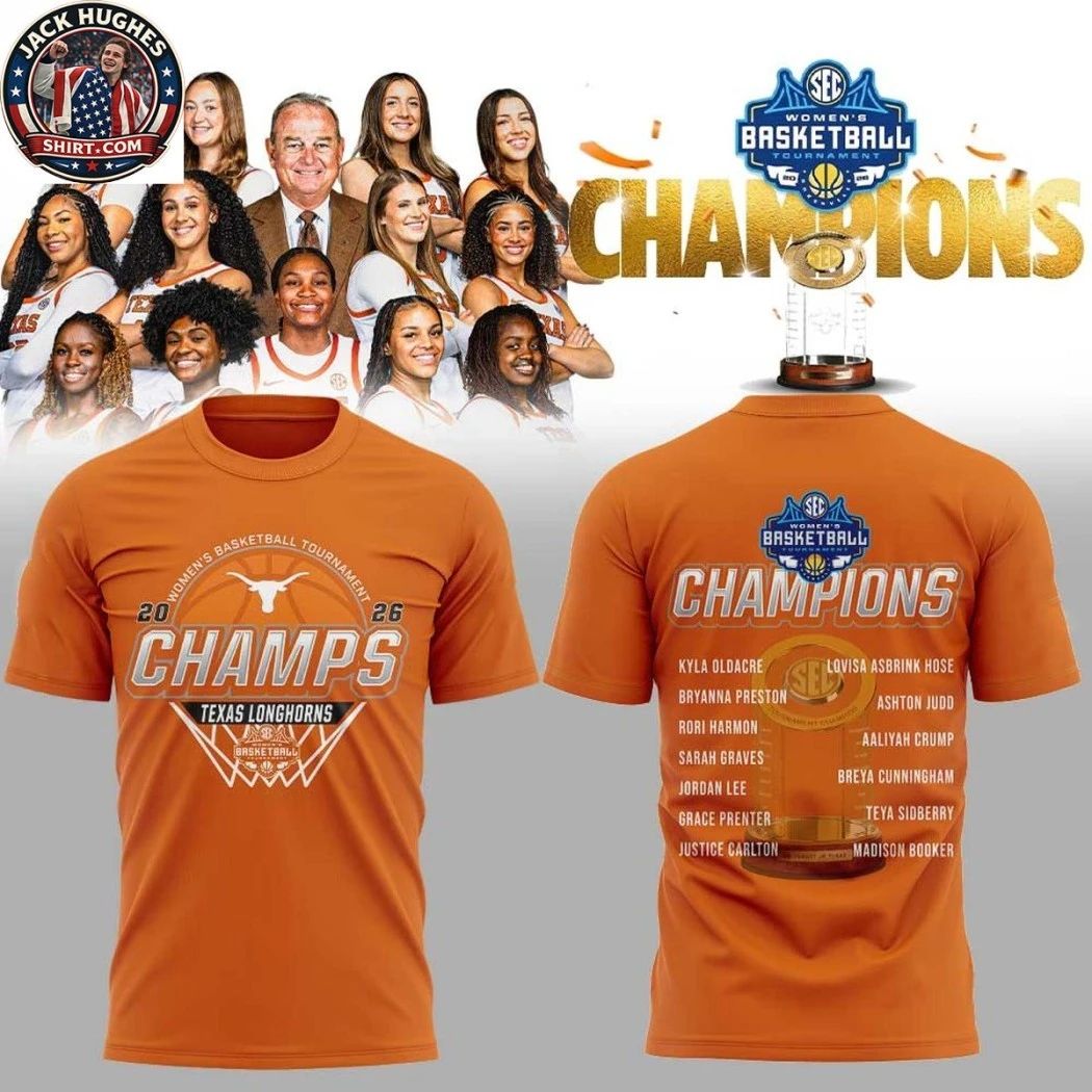 Original Texas Longhorns SEC Women’s Basketball Tournament Champions 2026 Logo Two Sided Hoodie T-Shirt