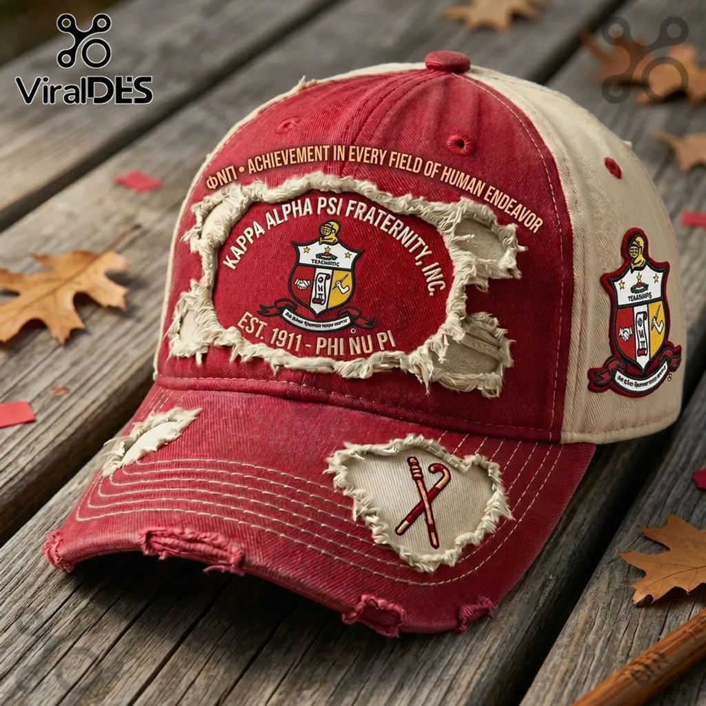 Kappa Alpha Psi Distressed Red Baseball Cap
