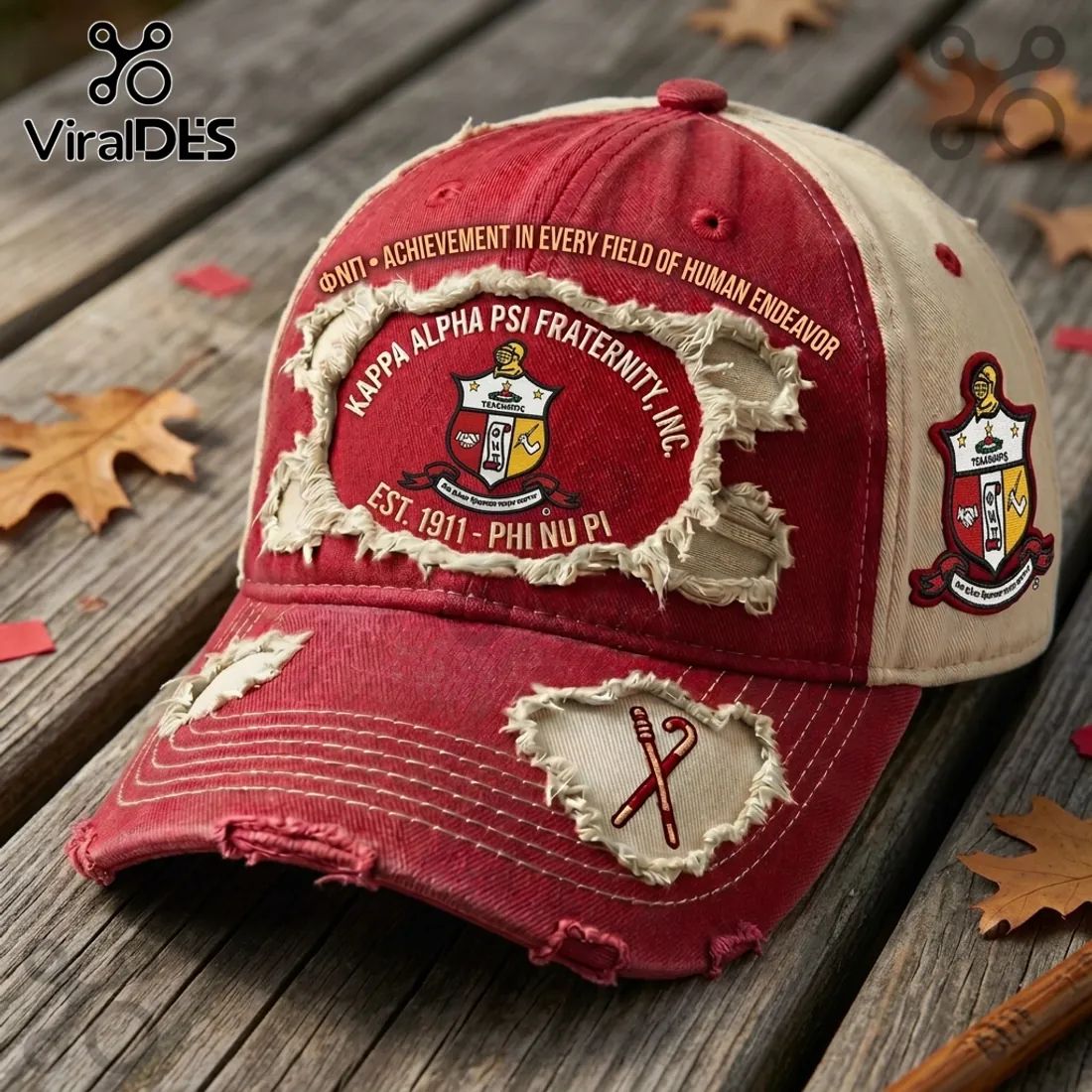 Kappa Alpha Psi Distressed Red Baseball Cap