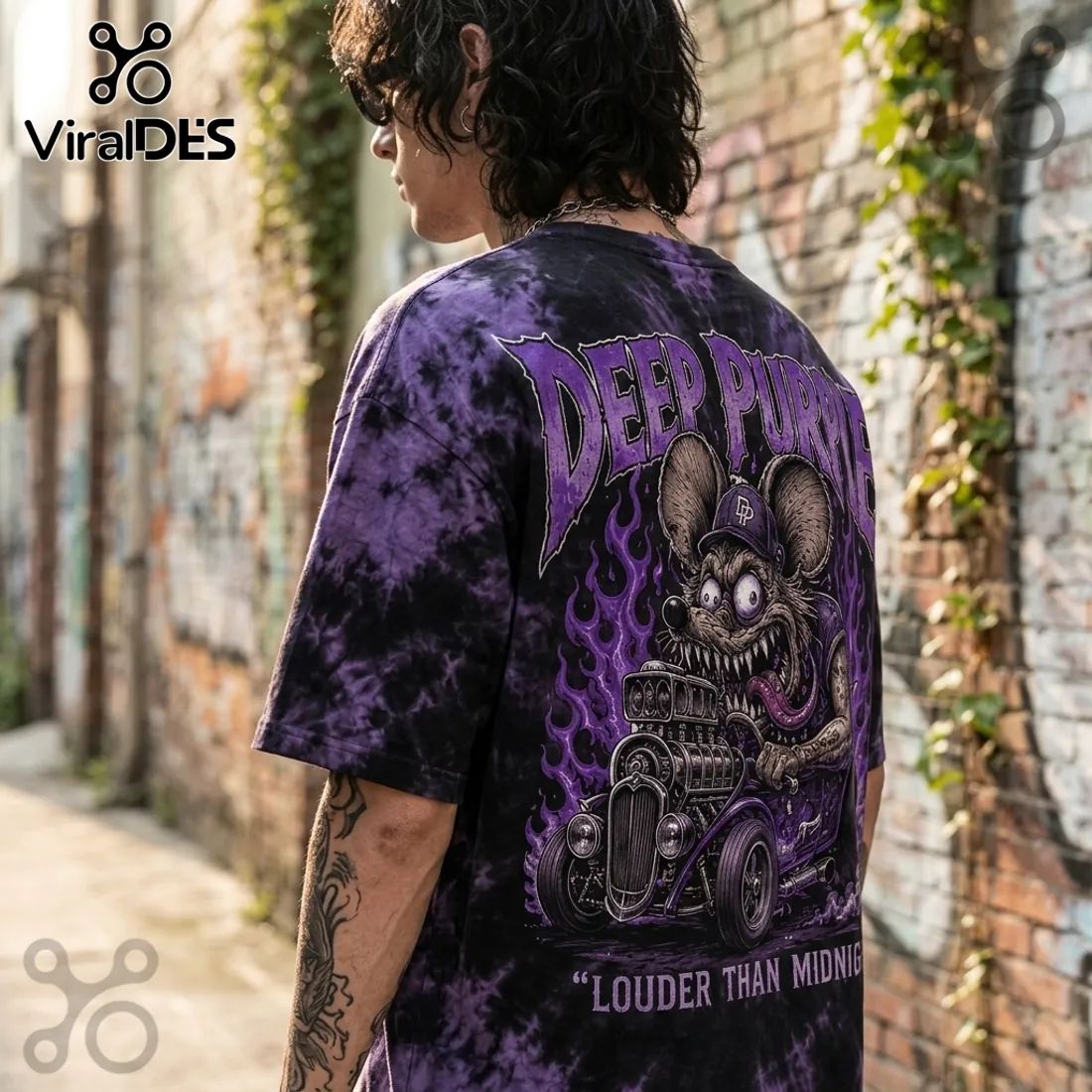 Deep Purple Louder Than Midnight Tie-Dye T-Shirt