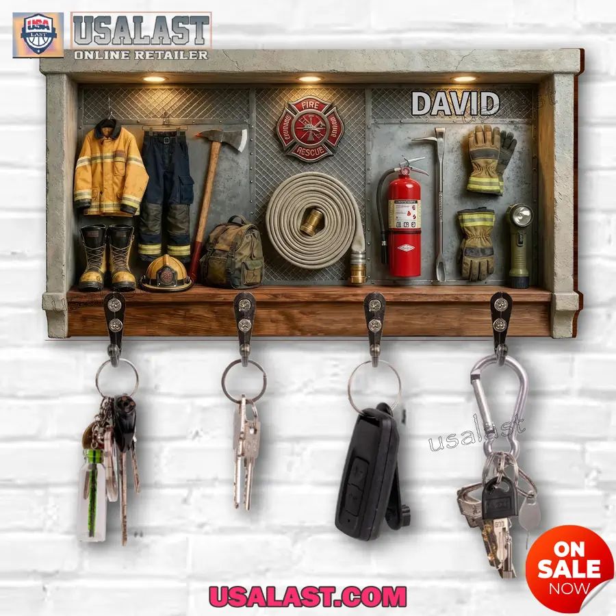 Personalized Firefighters Wall Key Holder