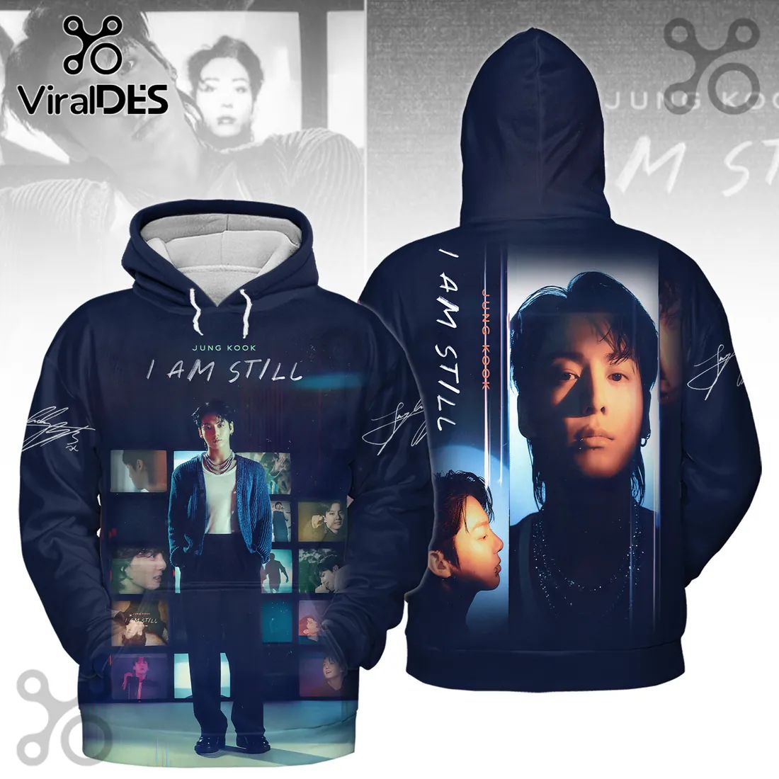 Jungkook I Am Still Navy Blue Hoodie