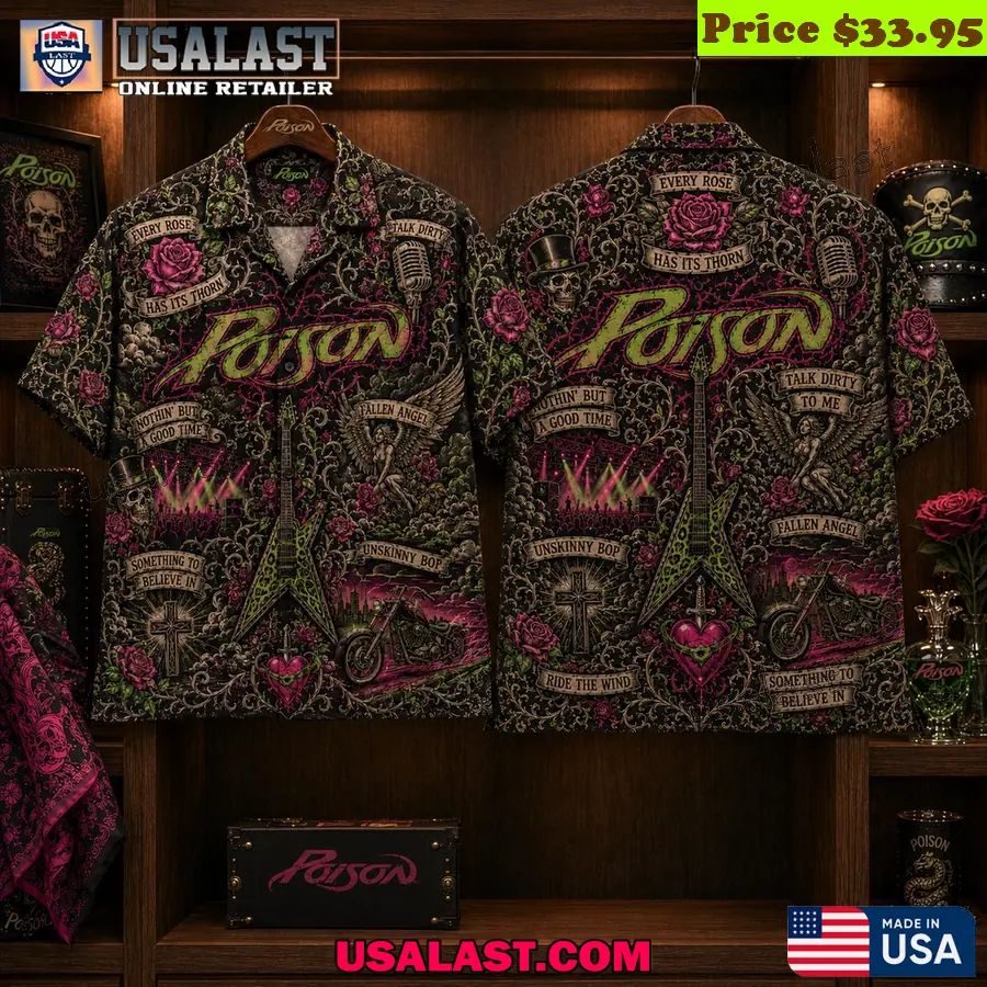 Poison Glam Metal Rock Hawaiian Shirt