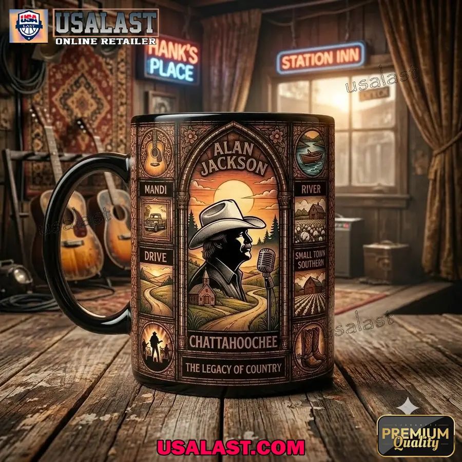 Alan Jackson Stained Glass Commemorative Coffee Mug