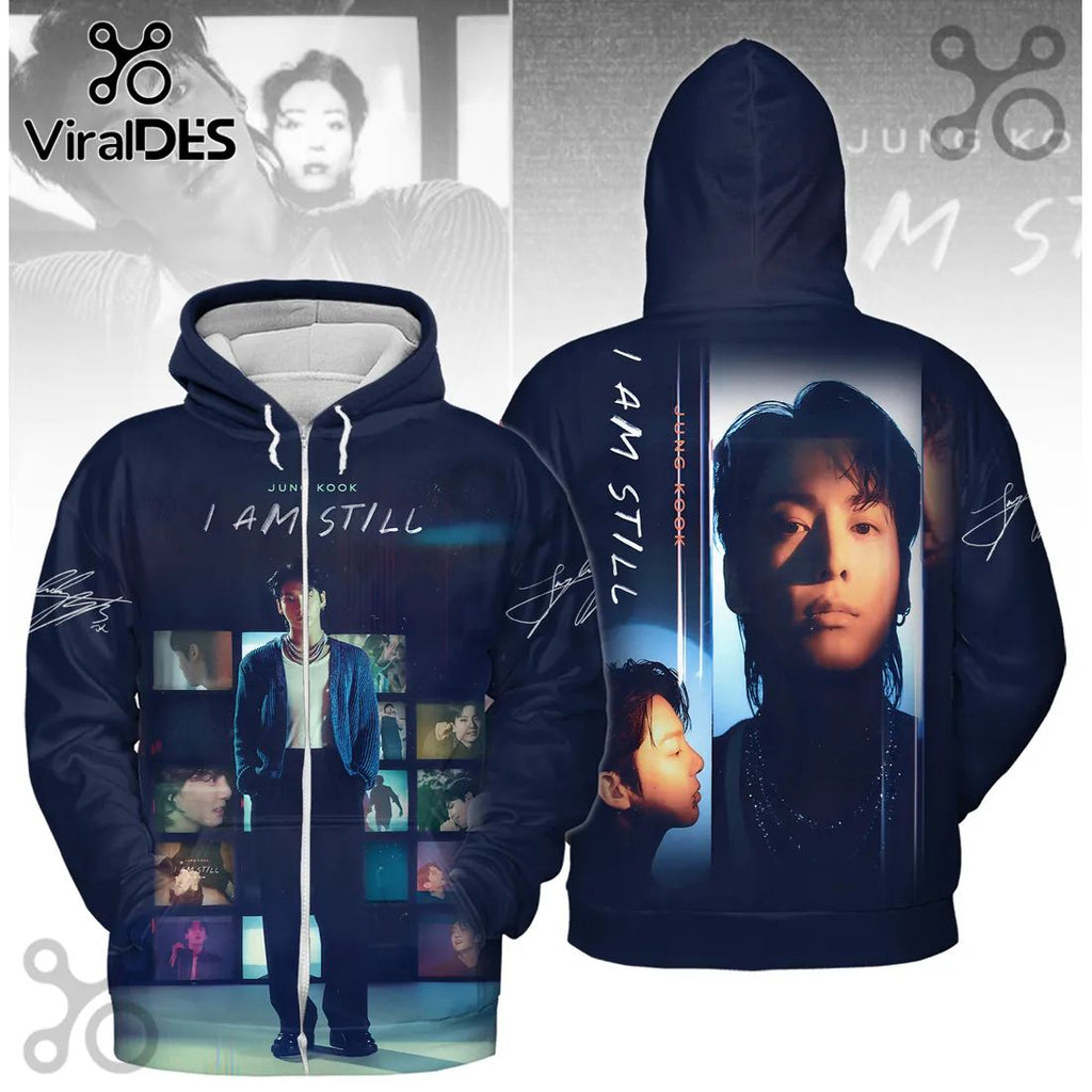 Jungkook I Am Still Navy Blue Hoodie