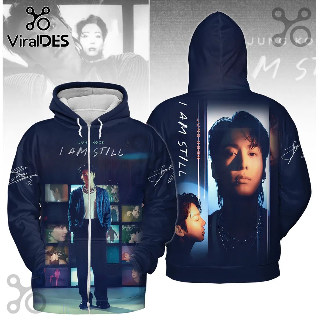 Jungkook I Am Still Navy Blue Hoodie