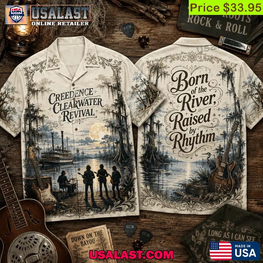 Creedence Clearwater Revival Born of the River Raised By Rhythm Hawaiian Shirt