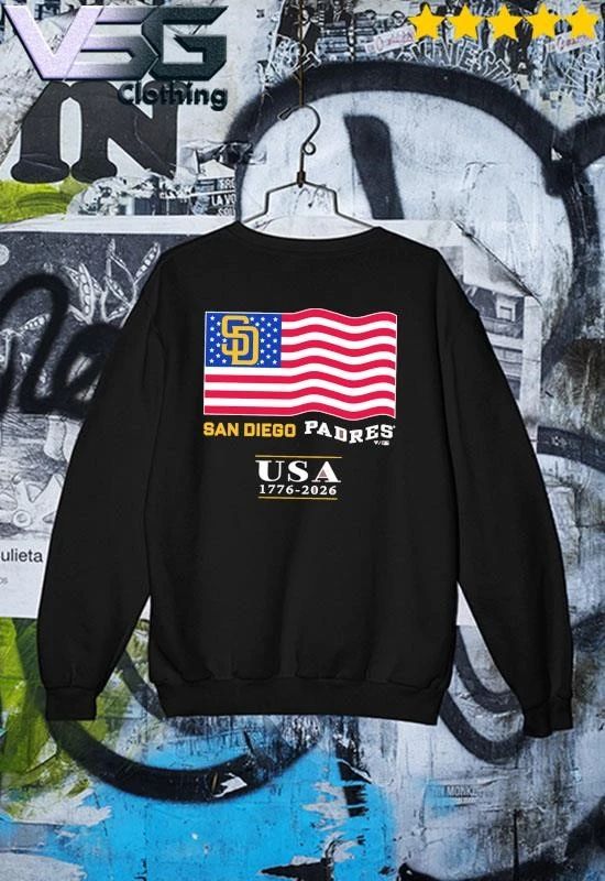 San Diego Padres USA 1776-2026 Patriotic Flag T-Shirt
