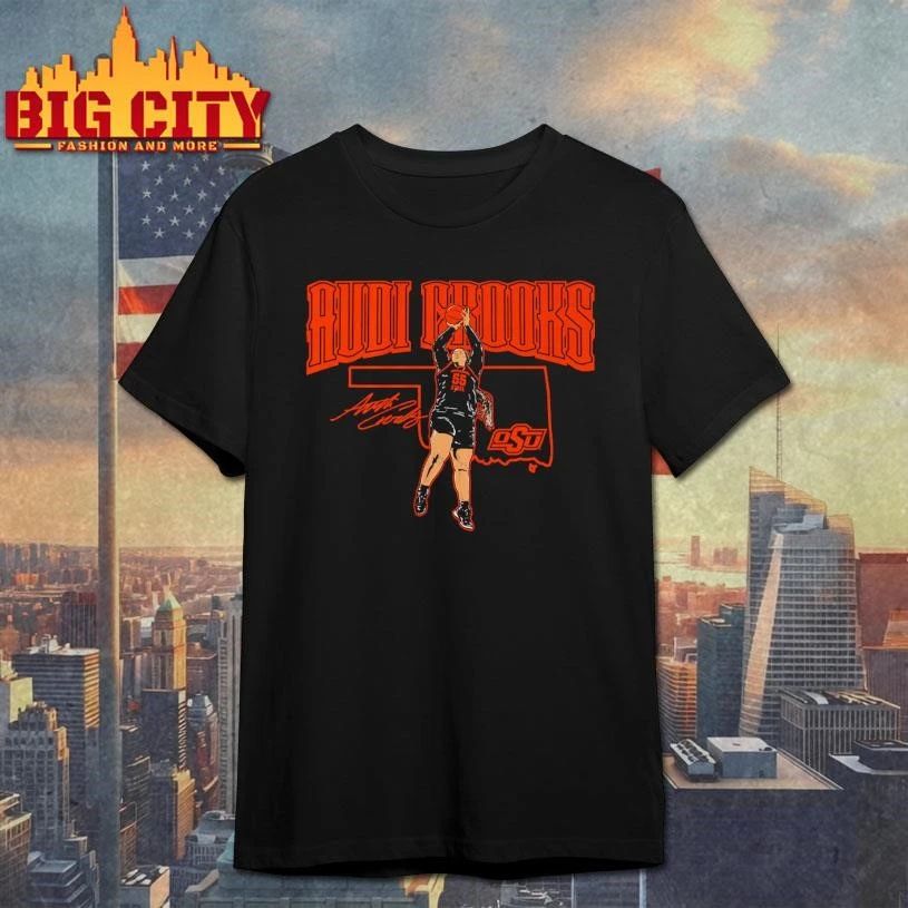Oklahoma State Basketball Audi Crooks State Star Signature Shirt