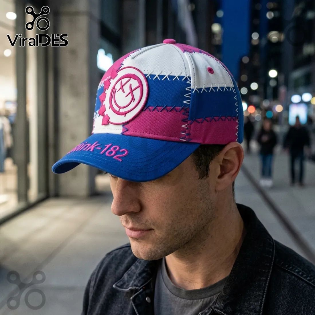 Blink-182 Pop Punk Patchwork Smiley Baseball Cap