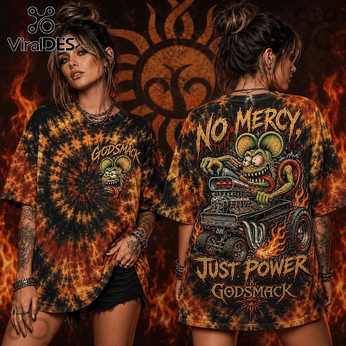 Godsmack No Mercy Tie Dye T-Shirt
