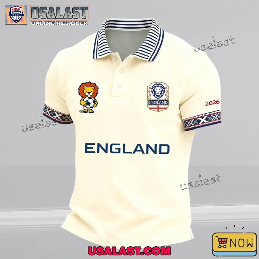 England Football World Cup 2026 Printed Polo Shirt
