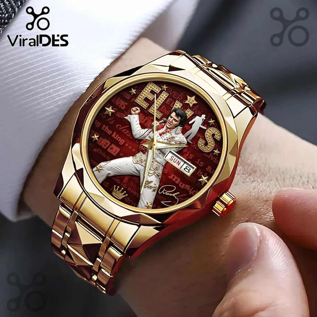 Elvis Presley Gold Tone Luxury Quartz Collectible Quartz Watch