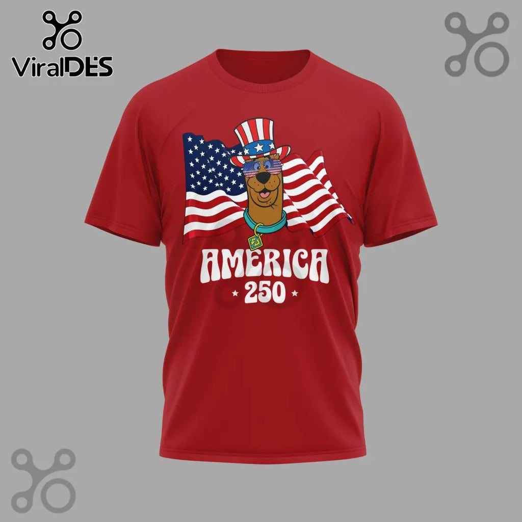 Scooby-Doo America 250 Years of Freedom Patriotic Anniversary T-Shirt