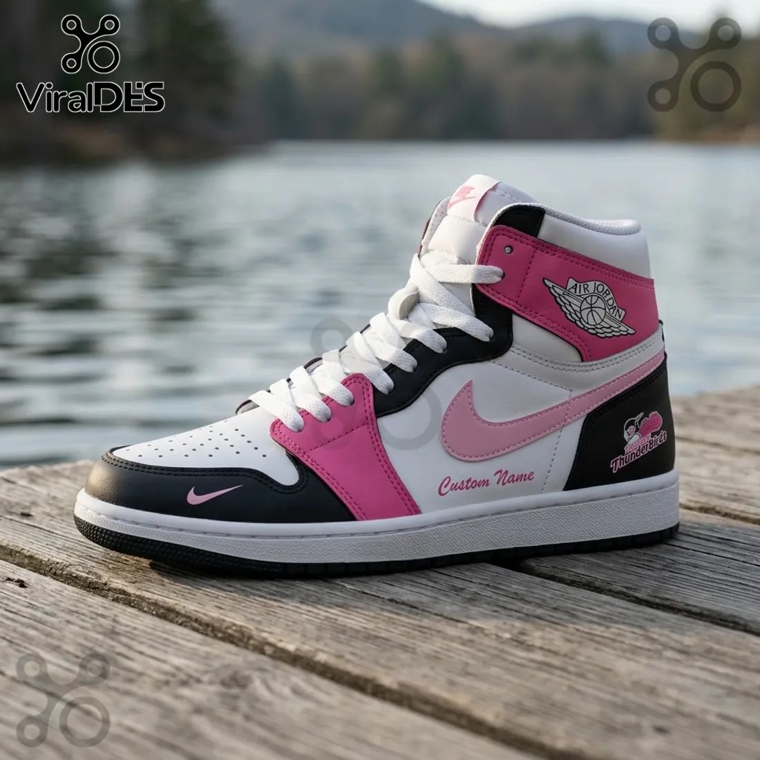Adelaide Thunderbirds Pink Black High Top Sneakers
