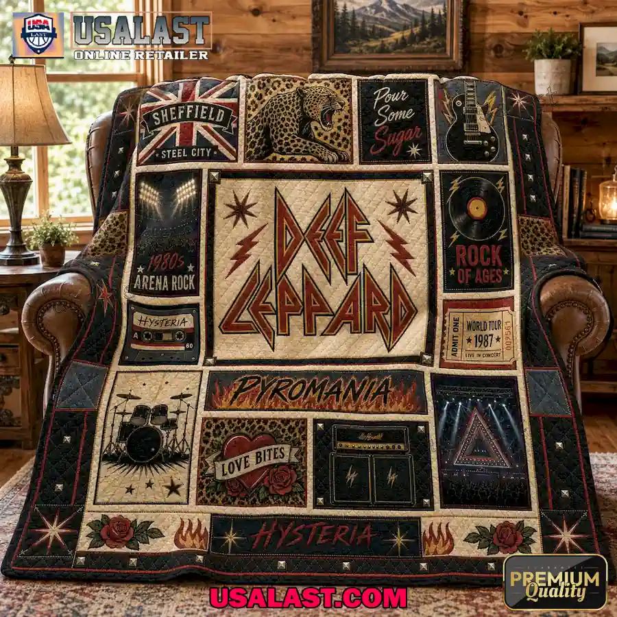 Def Leppard Pyromania Custom Quilt Blanket
