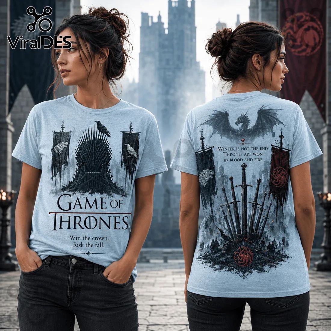 Game of Thrones Iron Throne Light Blue T-Shirt