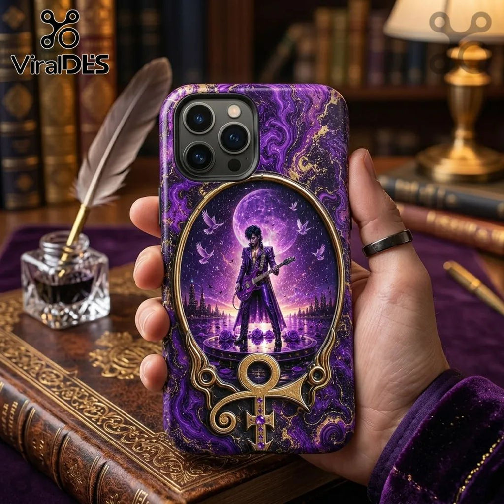 Prince Purple Rain Marble Effect Phone Case