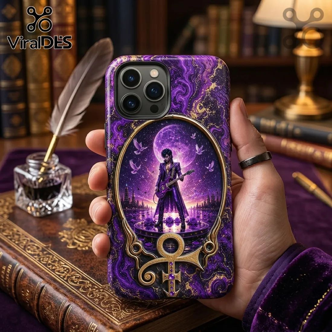 Prince Purple Rain Marble Effect Phone Case