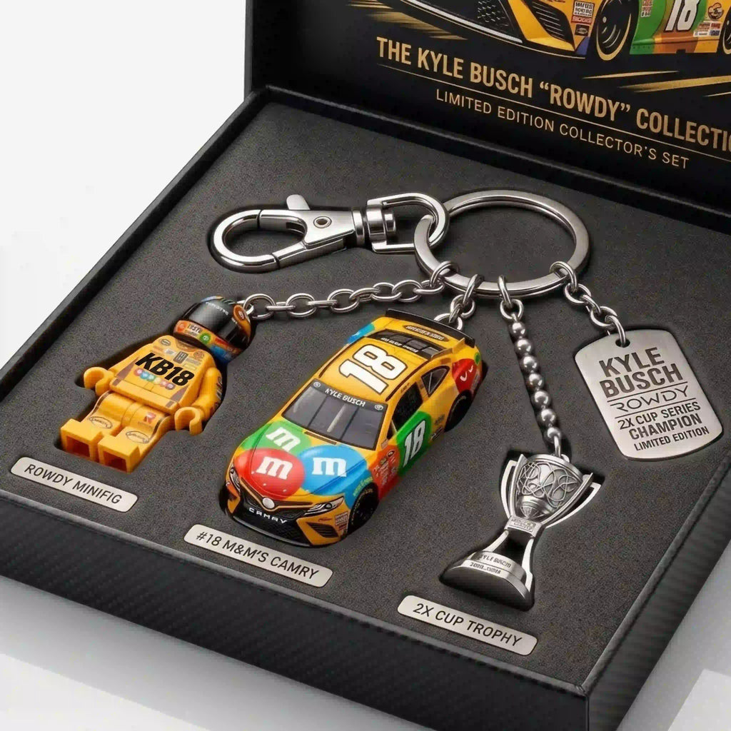 Kyle Busch “Rowdy” #18 M&M’s Championship Collector Keychain Set