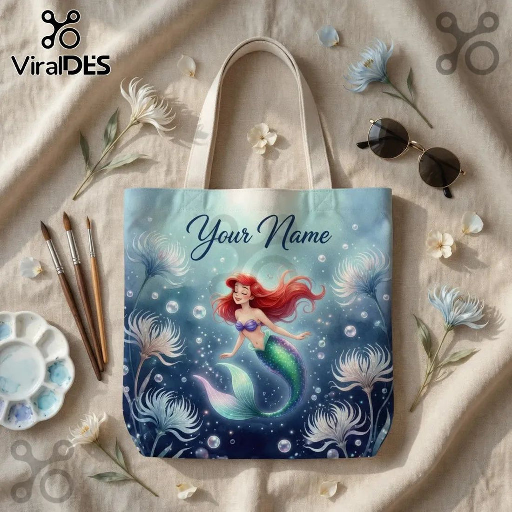 Ariel Little Mermaid Personalized Tote Bag