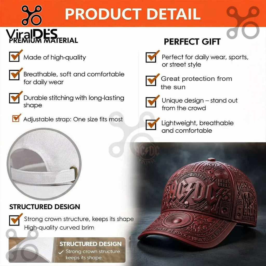 AC/DC Hells Bells High Voltage World Tour Baseball Cap
