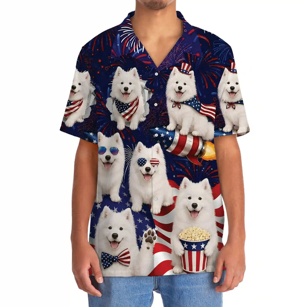 4th Of July Cute Samoyed Hawaiian Shirt