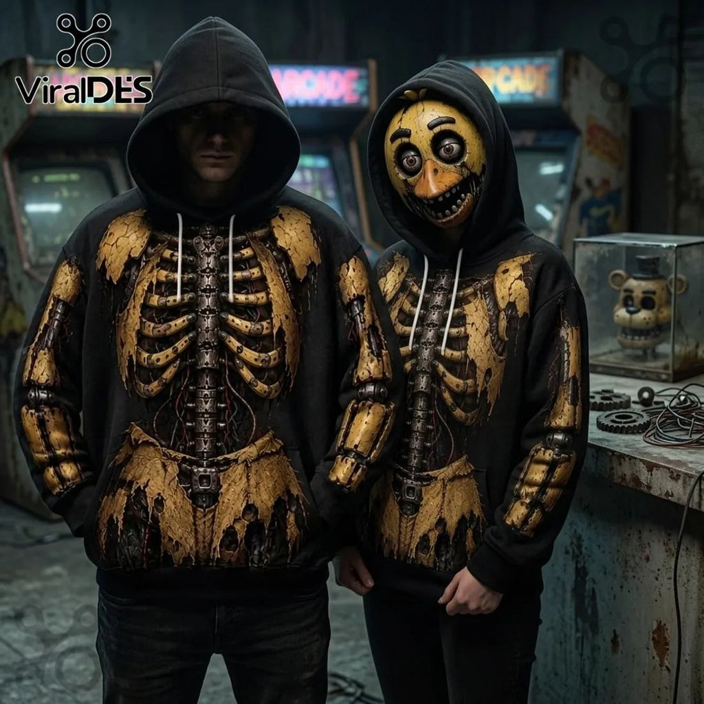 Five Nights at Freddys Chica Mechanical Skeleton Hoodie