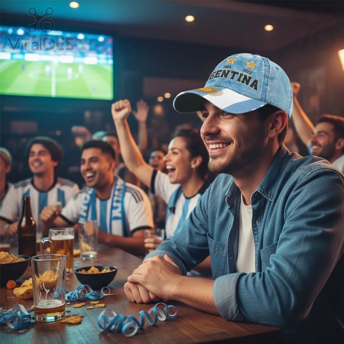 Argentina World Cup Champions 1978 1986 2022 3 Stars Commemorative Flag Print Baseball Cap