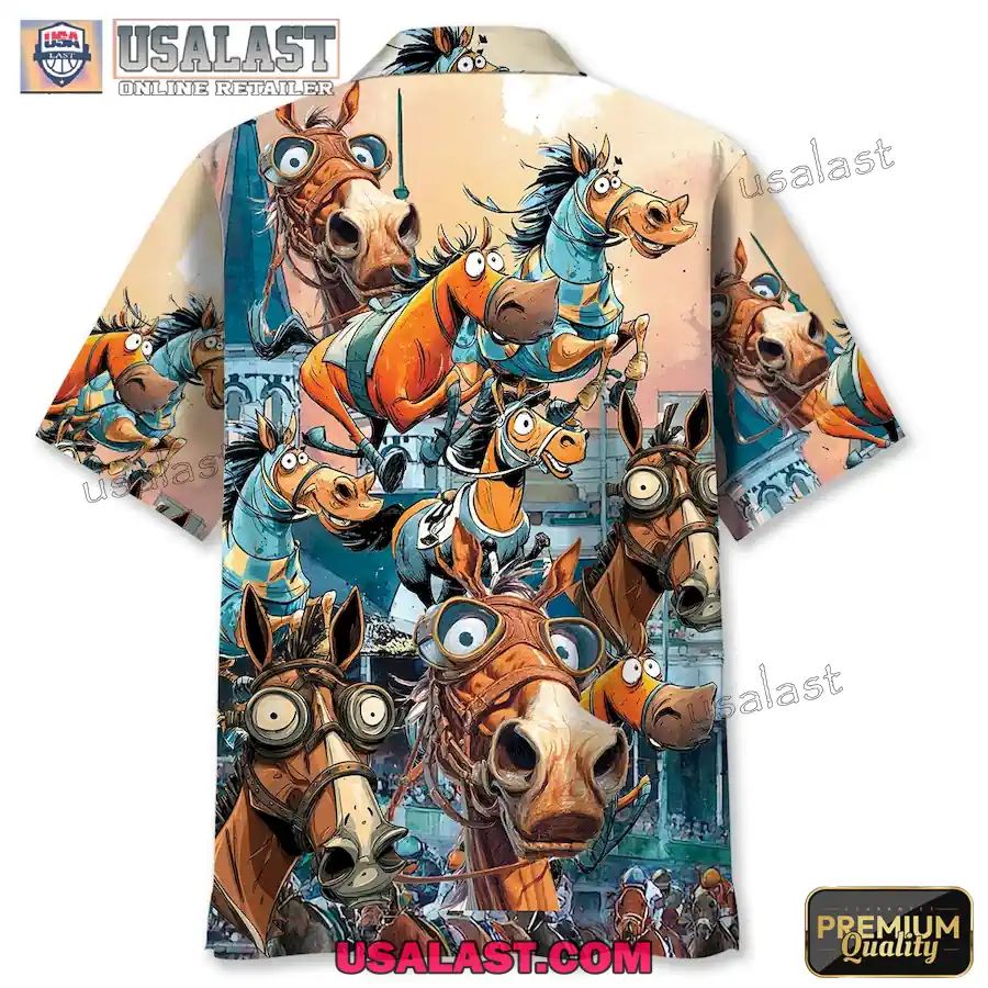 Horse Lover Crazy Horse Racing Aloha Hawaiian Shirt