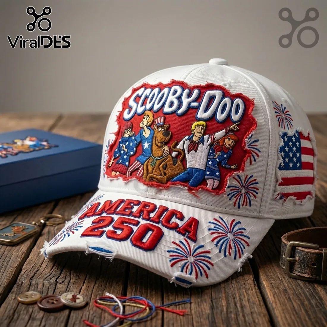 Scooby-Doo x America 250 USA Flag Distressed Baseball Cap