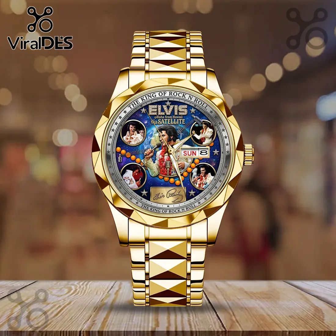 Elvis Presley Aloha From Hawaii Gold Luxury Quartz Watch