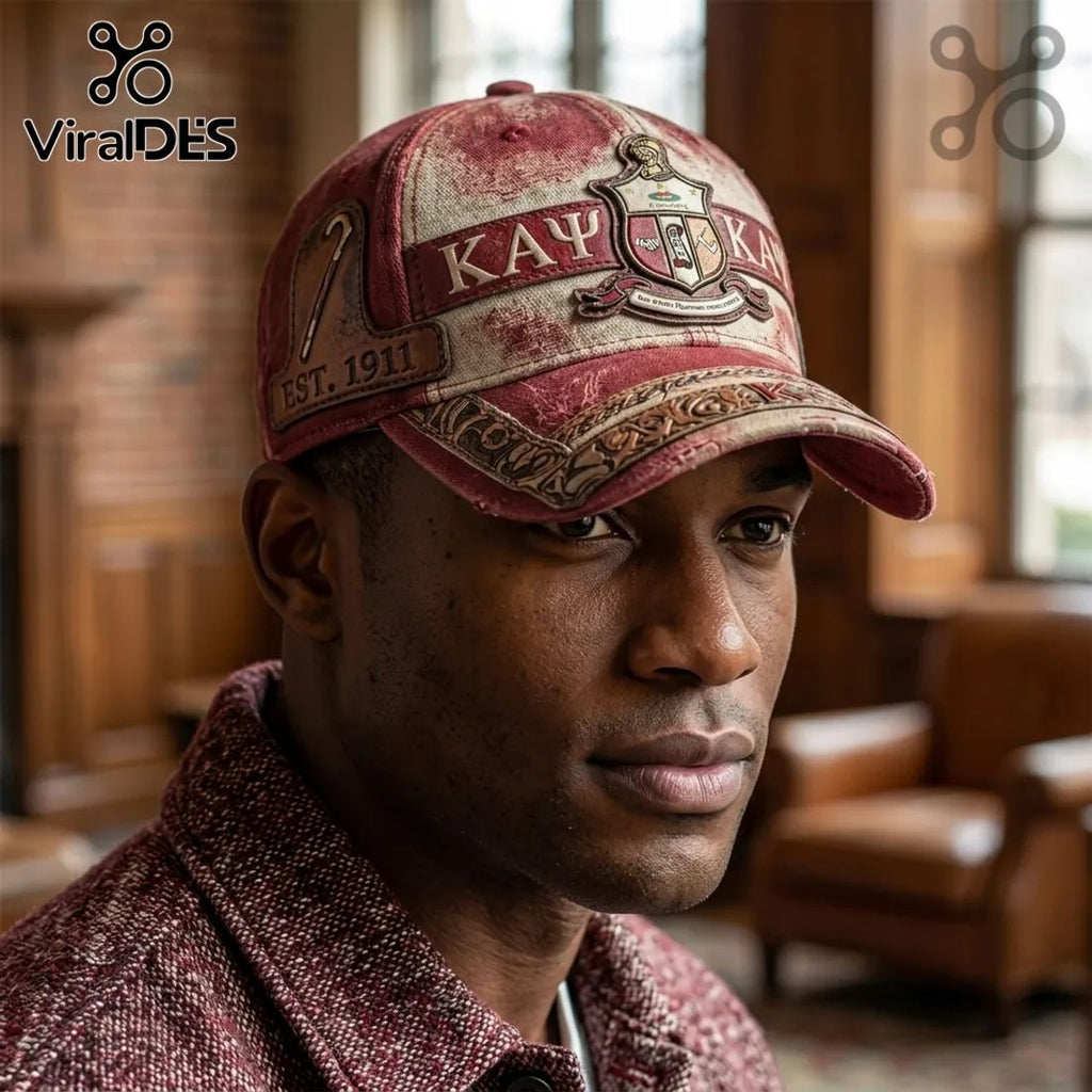 Kappa Alpha Psi Est. 1911 Vintage Emblem Distressed Premium Baseball Cap