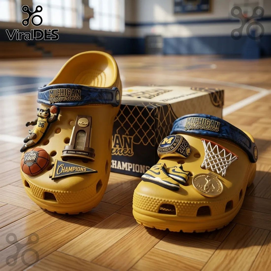 Michigan Wolverines 2026 NCAA National Champions Crocs With Charms