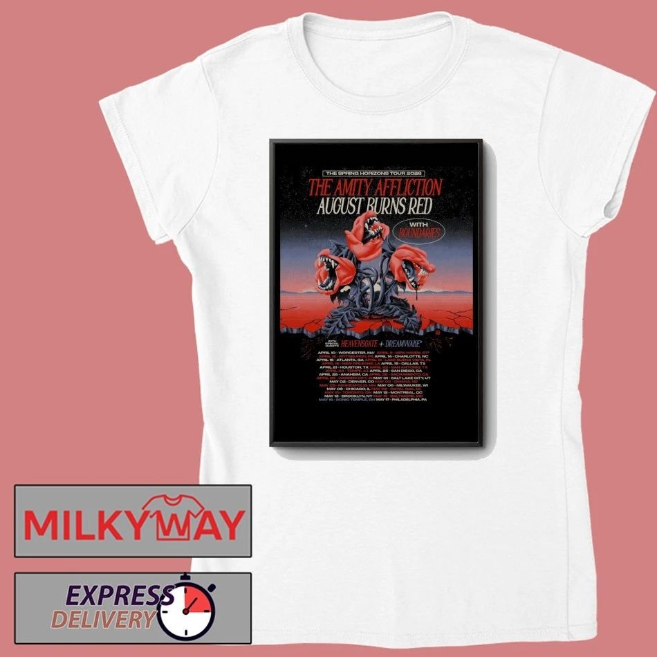 The Amity Affliction And August Burns Red The Spring Horizons Tour 2026 Poster shirt